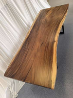 Plateau de table en bois naturel à bords bruts, haute qualité, rustique, pour table à manger, meubles en bois