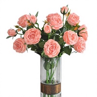 Rose artificielle réaliste hydratée en soie, bouquet de 3 têtes de roses thé pour la décoration de la maison et de mariage