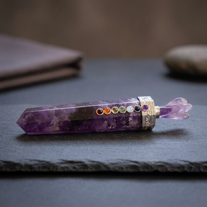 Bâton de guérison en améthyste naturelle, pierre d'ange, baguette de cristal 7 chakras, pierre précieuse polie, méditation spirituelle, guérison énergétique, décoration - Product Image 4