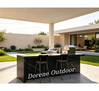 Îlot de cuisine BBQ modulaire haut de gamme anti-corrosion pour terrasse, camping, villa de vacances, espace de divertissement extérieur