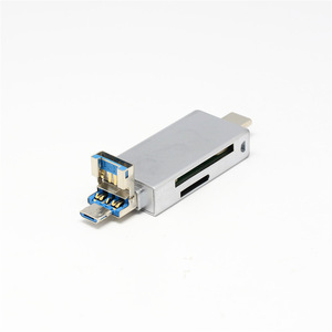 Lector de tarjetas tipo C 3 en 1, tarjeta de memoria MicroSD TF SD, USB 2,0 para teléfono móvil, ordenador, aleación de aluminio externa - Product Image 2