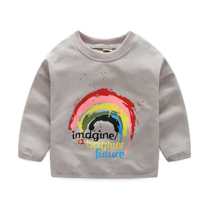Los Más Vendidos de Alibaba, <span class=keywords><strong>Camisetas</strong></span> de Primavera para Niñas, 100% Algodón, Nuevos Diseños Estampados a la Moda - Product Image 3