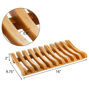 <span class=keywords><strong>Escurridor</strong></span> de <span class=keywords><strong>Platos</strong></span> Plegable de Bambú, Organizador de <span class=keywords><strong>Platos</strong></span> y Tazas para Encimera de Cocina - Product Image 2