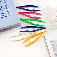 Pinces en plastique PP pour enfants, fabrication de bijoux DIY, outils de manipulation de perles, pinces à médicaments en plastique