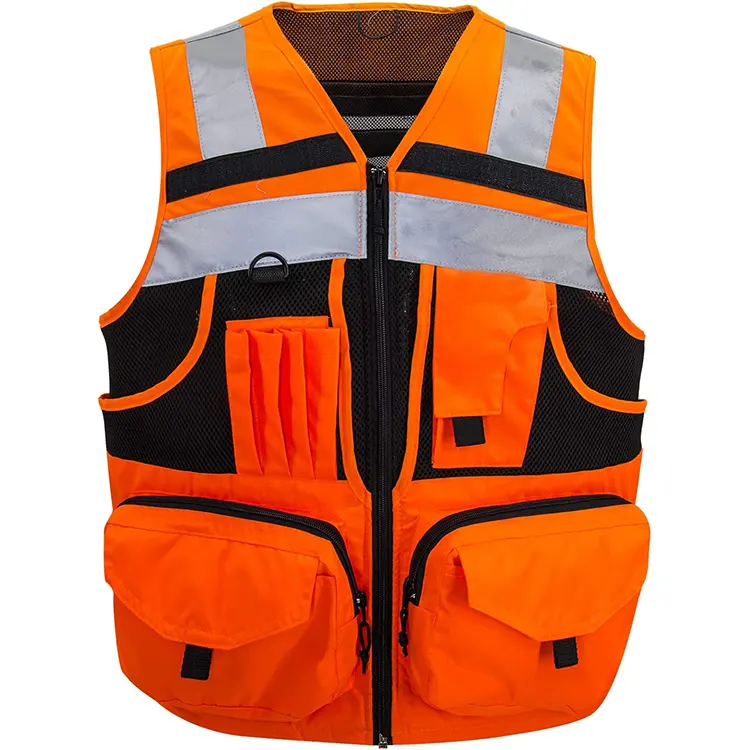 Multipurpose 3M Reflective Stripes Windproof Workwear Hi Vis Construction Safety Clothing Vest Reflective Jacket