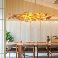 Lustre Décoratif Jinyuting en Forme de Poisson, Dragon Doré, pour Bar, Hôtel, Salle de Banquet, Ampoule Incandescente, Tressé à la Main, Garantie 5 Ans