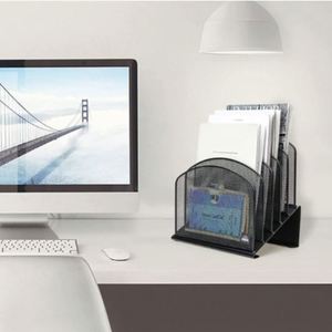 Inclined Desk <b>File</b> <b>Organizer</b> 5-Section Vertical <b>File</b> Folder Holder Stand Metal <b>File</b> Sorter for Office Classroom Organization - Product Image 6
