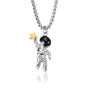 2022 nouvelle étoile cueillette astronaute astronaute Taige bijoux acier pendentif garde or rêve étoile cueillette collier - Product Image 4