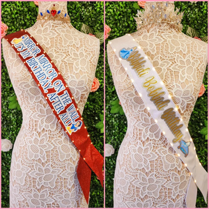 Su misura festa di compleanno stola regalo di raso LED fascia si accende la fascia del mio compleanno - Product Image 5