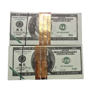 Commercio all'ingrosso 100 dollaro banconote in oro USA dollaro inglese sterlina Prop Money per arredamento antenato Halloween Dia de Muertos