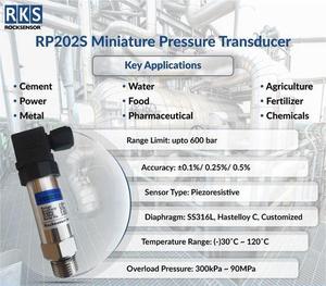 Capteur RKS 4-20mA 0-10V en acier inoxydable 316L, précision 0,5% F.S, 0,1-250kPa, IP65, 1/2NPT, air/eau/huile - Product Image 5