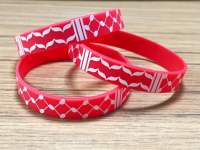 Nouveau bracelet en silicone avec drapeau palestinien d'un demi-pouce, bracelet Kuffiyeh pour la Palestine