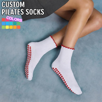 Chaussettes de Pilates antidérapantes BiLu OEM en gros pour femmes, chaussettes de yoga personnalisées avec grip et marque privée, respirantes pour la barre et l'entraînement en studio