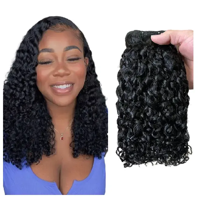 Super Double Drawn Virgin Brazilian Human Hair Extension Bundle Hair Vendors, Wholesale Pixie Curl Hair Weave