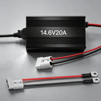 Chargeur de batterie intelligent AC-DC 14,6V 20A pour LiFePO4, certifié CE, garantie 24 mois, pour camping-car, marine et usage extérieur