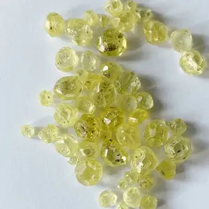 China lab grown Rough fancy yellow diamond and fancy raw polished diamond