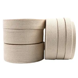 Mật Độ Cao Đen Phẳng Sinh Thái Thân Thiện Webbing 50Mm Cotton Twill Herringbone Tape