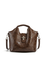 Sac fourre-tout vintage froissé pour femme, sac à main rétro à poignée supérieure, sac à bandoulière amovible