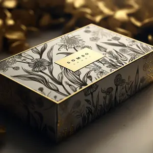 Caja rígida Papel Comida Seta Barra de chocolate Embalaje Cuello 2 piezas Cajas de regalo Impresión de tinta de soja
