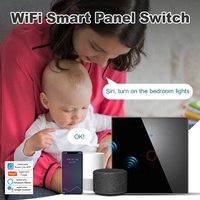 Produits Smart Life Tuya Interrupteur tactile 2 gangs Interrupteurs d'alimentation trempés en verre Interrupteur d'éclairage mural électrique intelligent en verre