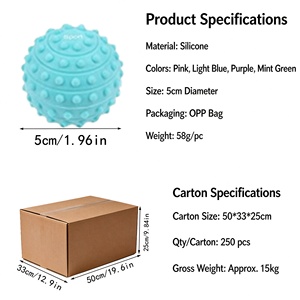 Balle de réflexologie plantaire en <span class=keywords><strong>gel</strong></span> de silice personnalisée, balle de yoga en forme d'arachide pour soulagement <span class=keywords><strong>musculaire</strong></span> et relaxation, diamètre 5 cm - Product Image 2