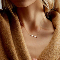 Collier EManco à couches structurées couleur or en acier inoxydable pour femme, bijoux de fiançailles, bureau/carrière, géométrique, dropshipping