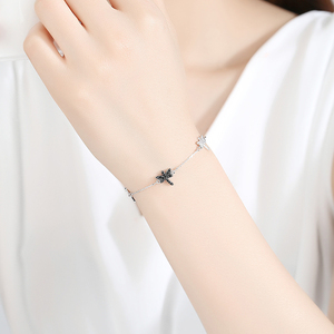LUOTEEMI Charming <strong>Dragonfly</strong> a AA Cubic Zircon <strong>Bracelet</strong> for Cute Girl Woman Gift Designs Factory Wholesale Rhodium Plated - Product Image 6