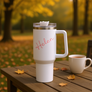 Vaso Térmico OEM de Acero Inoxidable de 40 oz con Asa, Tapa, Pajita, Doble Pared, Aislamiento al Vacío, Pantalla LED de Temperatura, Libre de BPA - Product Image 2