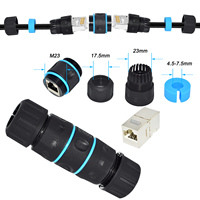 Cable Ethernet Mini M23 Corto, Blindado e Impermeable, Conector Hembra RJ45, IP68, Ethernet Industrial CAT5E, Cobre y Nylon
