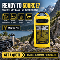 Sac à dos étanche personnalisé OEM avec fermeture à enroulement et compartiment avant en maille pour le kayak, le camping et les marques d'activités de plein air