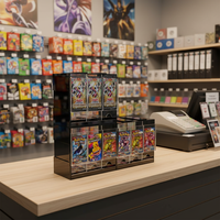 Distributeur empilable de paquet de rappel en acrylique Distributeur de paquet de rappel Pokemoned à 3 fentes avec côtés noirs