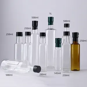 BPA-frei 250ml 320ml 500ml Olivenöl Quadratische Plastik flasche Mit Schraub verschluss Essig flasche