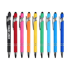 Bolígrafo Metálico Azul Personalizable con Logotipo, Multifunción, 2 en 1, con Punta Táctil, Fabricado en China - Product Image 1