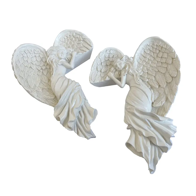Крыло ангела, скульптура, креативная статуя домашнего искусства, украшение стены, смола, ангел, дверная рама