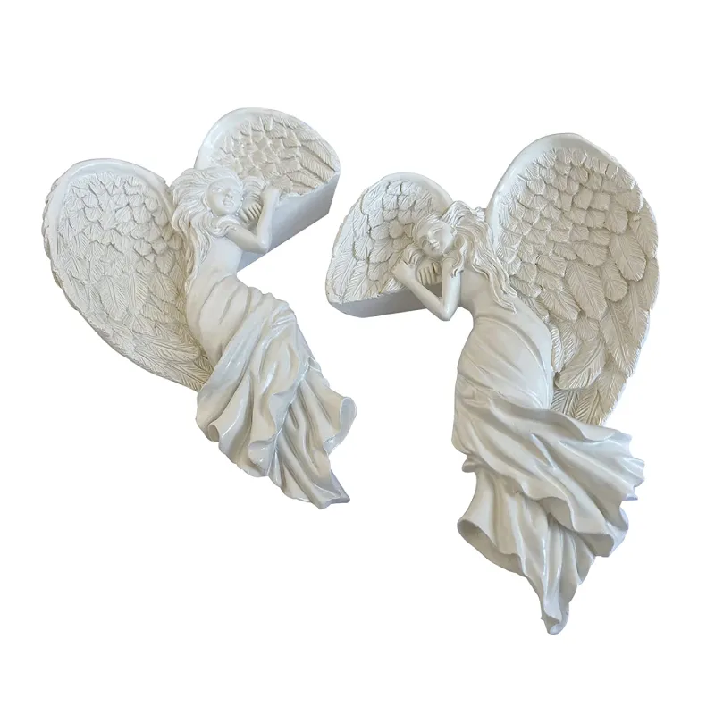 Aile d'Ange Sculpture Statue Créative Home Art Décoration Murale Résine Cadre de Porte d'Ange