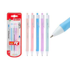 Il colore pastello retrattile penna a sfera pubblicità Business penna a sfera Multi-colore regalo stampato Logo personalizzato - Product Image 2