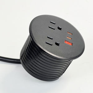 สินค้าใหม่ในสต็อก ปลั๊กไฟแบบฝัง ABS ปลั๊กไฟแบบอเมริกัน ปลั๊กไฟติดโต๊ะ ช่องเสียบปลั๊กไฟ 2 ช่อง AC 3 พอร์ตชาร์จ USB - Product Image 1