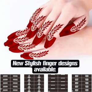 Vente en gros Nouveau design Autocollants arabes pour doigt <span class=keywords><strong>main</strong></span> pied Mehndi Art corporel personnalisé Pochoirs au henné Caractéristique temporaire - Product Image 3