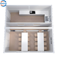 Maison conteneur préfabriquée mobile et pliable WinFair en panneaux sandwich, 20 pieds, pour logement/dortoir étudiant en Italie