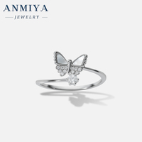 925 bagues en argent Sterling gros Zircon pierre bijoux en gros femme serpent papillon fleur feuille OEM rond bagues de fiançailles anneaux