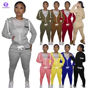 2023 Custom Logo Solid Color Women'S Tracksuit Biker Shorts Casual Jogger Sweatsuits Outfit 2 Two Piece Pant Set Women Clothing