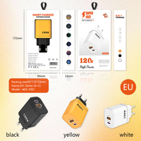 Chargeur rapide 120W de haute qualité avec prise UK, EU, US et adaptateur de chargeur USB-C et USB, adaptateur secteur USB-C 120W avec prise UK pour chargeur