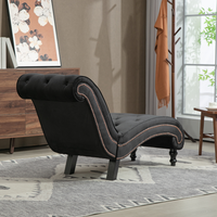 Chaise longue à boutons tuftés violets Chaise confortable au design contemporain pour chambre à coucher Hôtel ou salle à manger