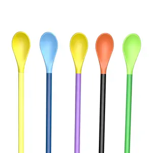 WF New Arrival Drinking Straws BPA Free Food Grade Silicone Spoon Straw Reusable Straw