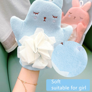 Gants de bain animaux de dessin animé mignon serviette double face ménage frottant plâtre exfoliant bébé gants de bain - Product Image 3