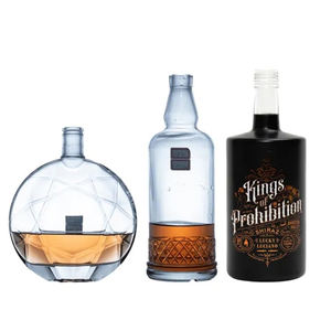 Botella de alcohol de vidrio con tapa personalizada, 750ml, 1000ml, 500ml, transparente, de alta capacidad, licor/xo/brandy, barata, venta al por mayor - Product Image 5