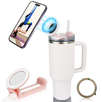 Remplacement du couvercle du gobelet de 40 OZ pour le gobelet Stanley avec support magnétique pour téléphone, couvercle anti-fuite pour gobelet Stanley