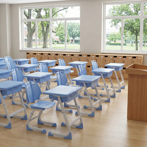 Precio al por Mayor, Conjuntos de Escritorio y Silla Escolares Modernos, Ergonómicos y Ajustables para Uso Comercial, Modelo ST-E02 - Product Image 1