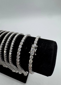 2mm Luxury Resizable Moissanite <b>Cuff</b> Bangle <b>Bracelet</b> <b>Silver</b> Color Oval Stone Customizable Jewelry Gift - Product Image 2