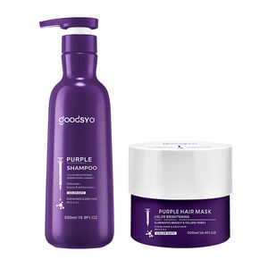 Set Profesional de Champú y Mascarilla Capilar en Crema Morada con Queratina Orgánica, Protección del Color y Hidratación para Eliminar el Amarillo - Product Image 6